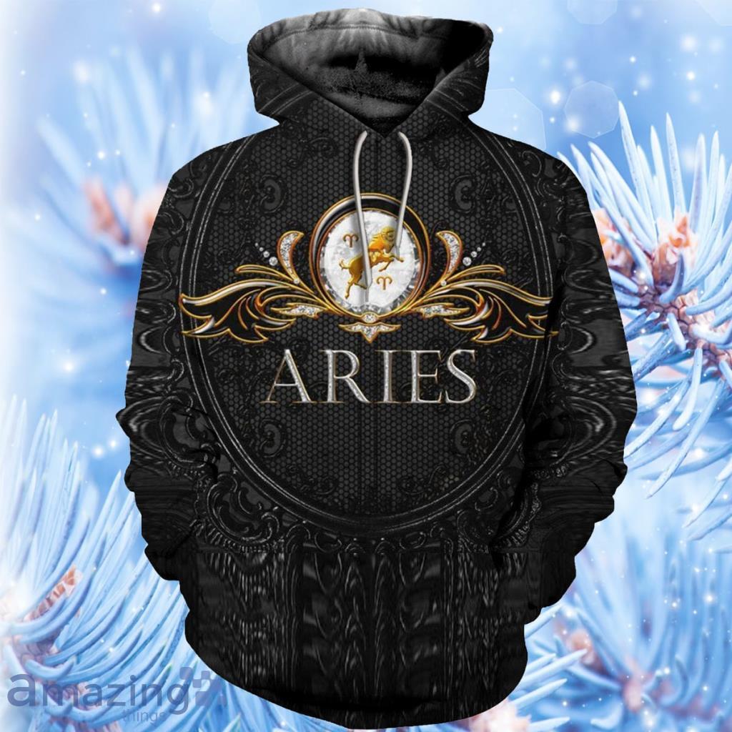 Aries Zodiac Black 3D Hoodie All Over Print - Aries Zodiac All Over Print  For Men & Women  HT9076
