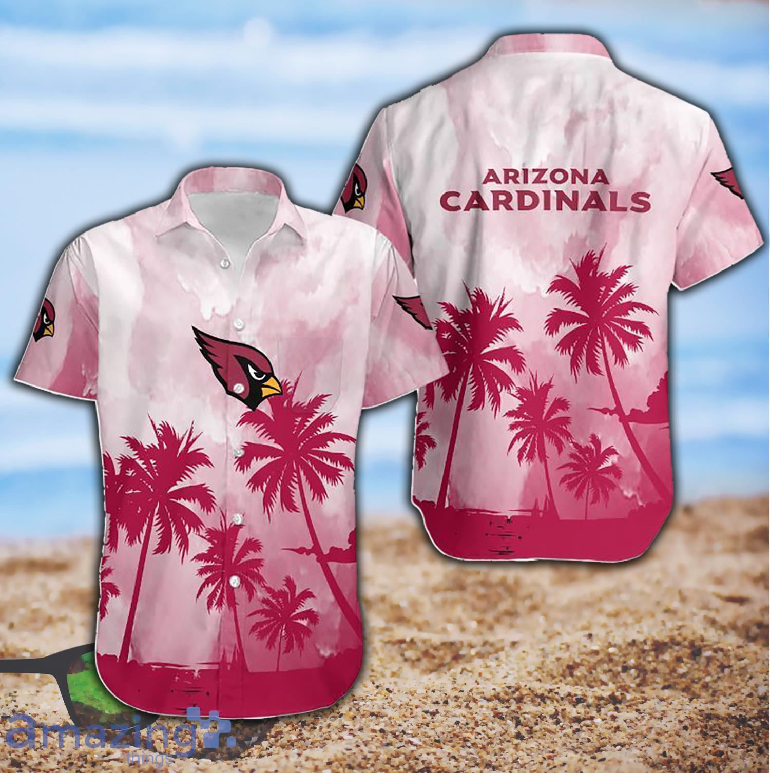 Arizona Cardinals Coconut Trees NFL Short Sleeve Hawaiian Shirt Product Photo 1