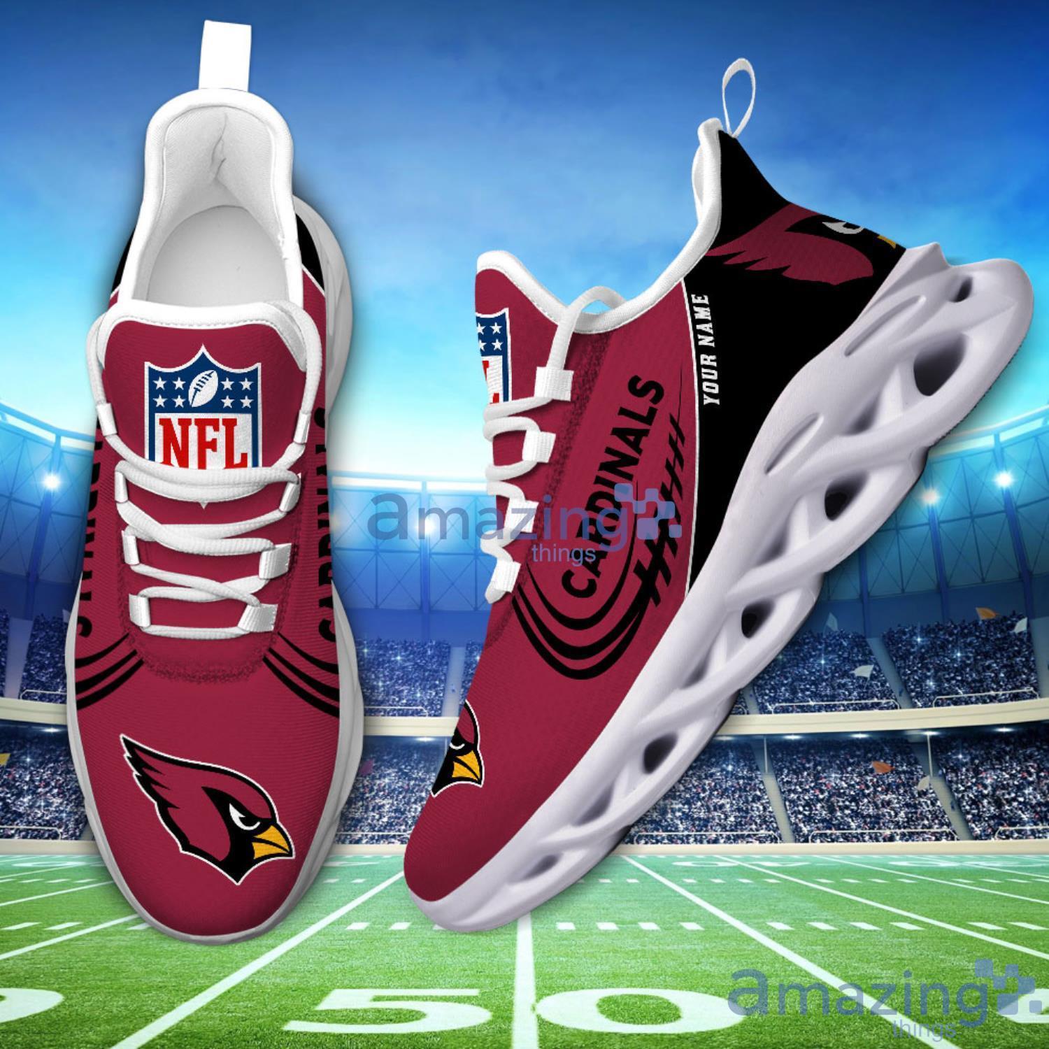 Custom Name Arizona Cardinals Pink All Over Printed Max Soul Shoes For Fans  Gift Men And Women New Sports Sneakers - Freedomdesign