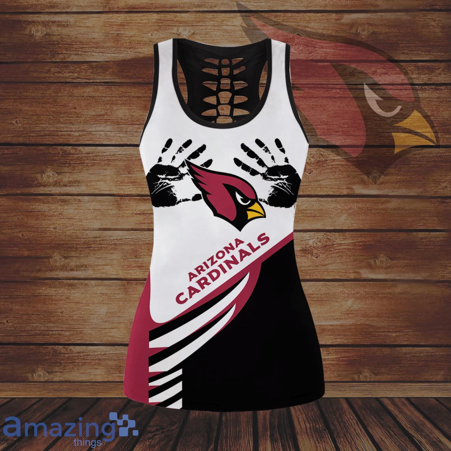 Arizona Cardinals Handprint All Over Print 3D Combo Hollow Tank Top And  Leggings For Women