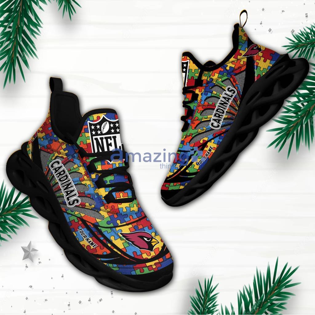 Arizona Cardinals NFL Autism  Custom Name Max Soul Shoes For Fans - Arizona Cardinals NFL Autism  Custom Name Max Soul Shoes For Fans