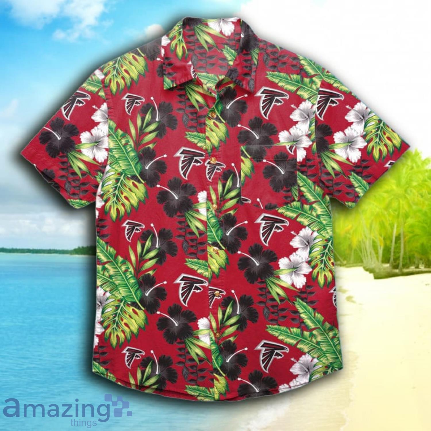 Atlanta Falcons Nfl Mens Floral Short Sleeve Hawaiian Shirt Product Photo 1