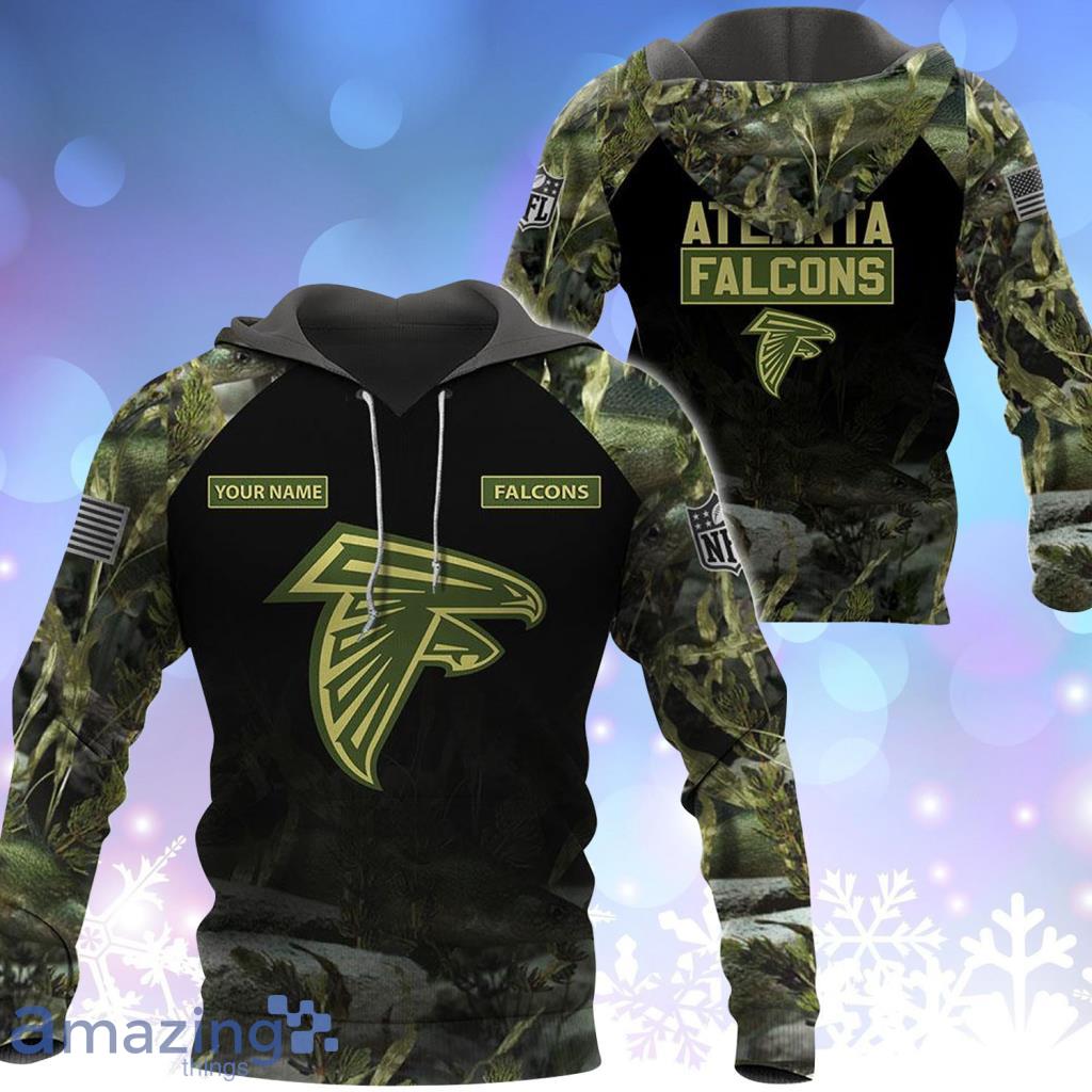 Atlanta Falcons NFL Personalized Your Name Fishing Camo Hoodie 3D All Over Print - Atlanta Falcons NFL Personalized Your Name Fishing Camo Hoodie 3D All Over Print