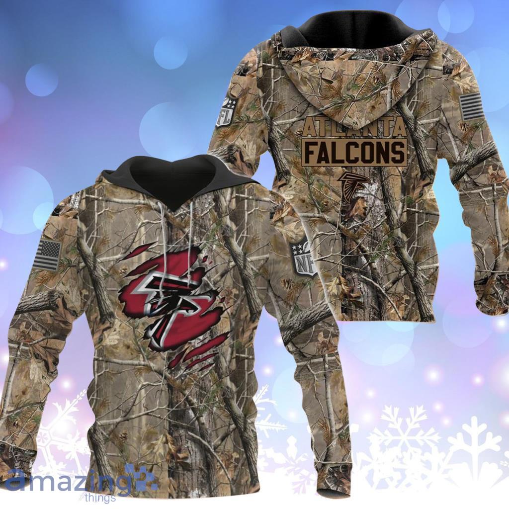 NFL Atlanta Falcons Camouflage Red 3D Hoodie Zip Hoodie For Men And Women  Sport Gift - Banantees