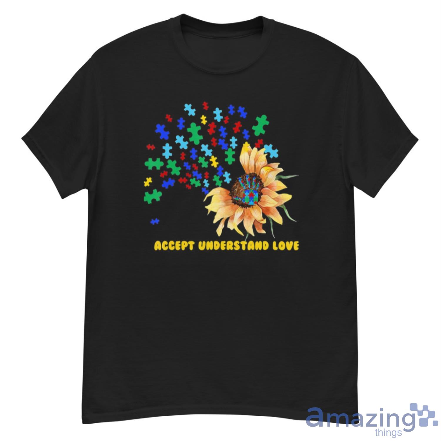Autism Awareness Month Accept Understand Love Sunflower T Shirt - G500 Men’s Classic T-Shirt