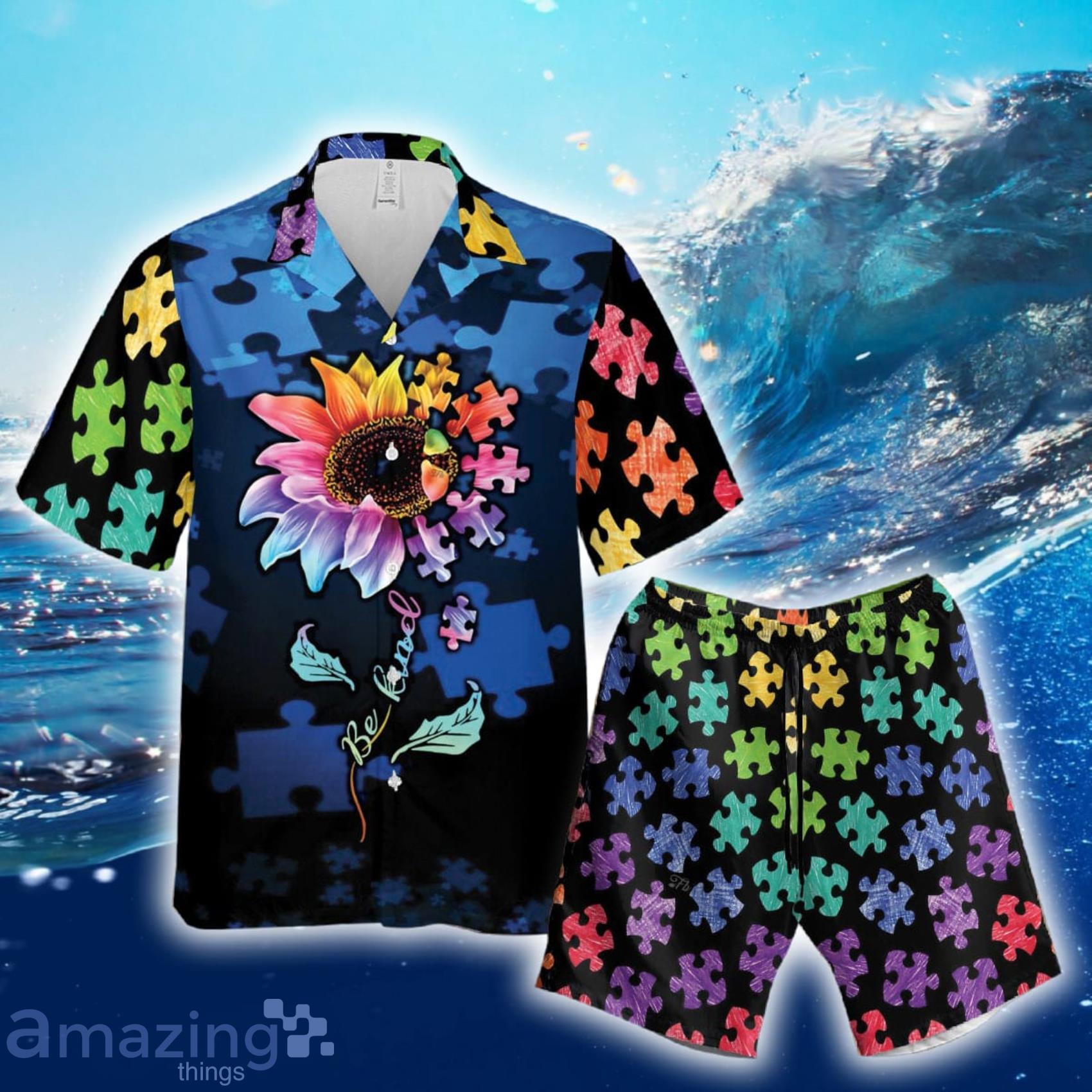 Beach shirt Fight like a Pittsburgh Steelers Autism Support Hawaiian Shirt  Beach Set 