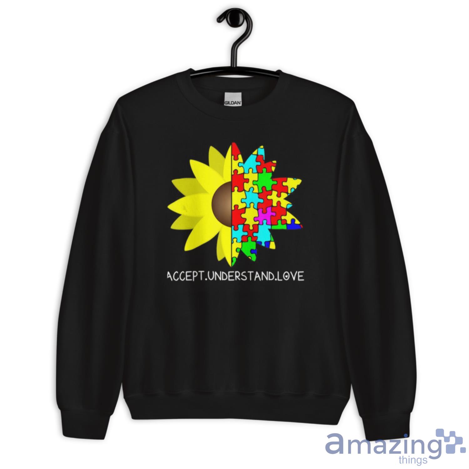 Autism Awareness Sunflower Accept Understand Love T Shirt image Autism Awareness Sunflower Accept Understand Love T Shirt - Unisex Crewneck Sweatshirt