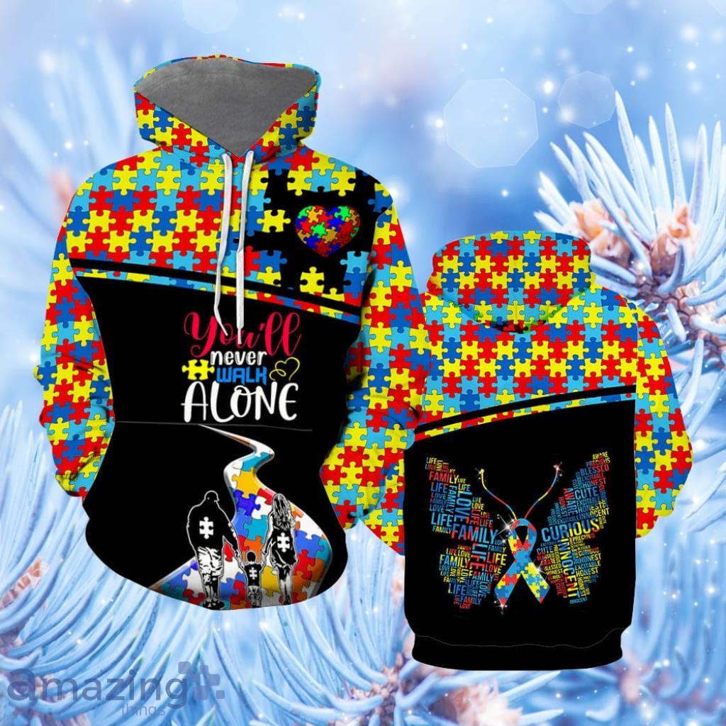 Autism Awareness You'll Never Walk Alone Hoodie 3D All Over Print - Autism Awareness You'll Never Walk Alone Hoodie Over Print  For Men & Women  HP2494