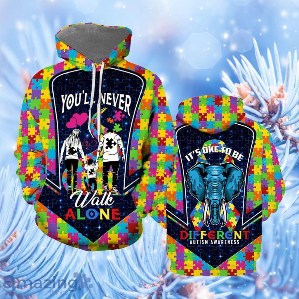 Autism Awareness You'll Never Walk Alone Hoodie 3D - Autism Awareness You'll Never Walk Alone Hoodie Over Print  For Men & Women  HP5664