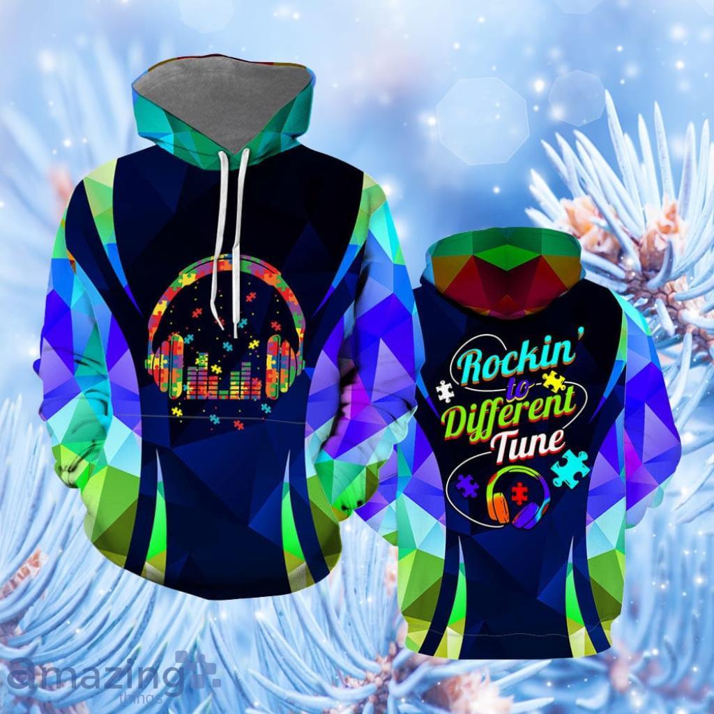 Autism Game Rocking To A Different Tune For Gamer Boys Hoodie - Autism Game Rocking To A Different Tune For Gamer Boys Hoodie Over Print  For Men & Women  HP5672