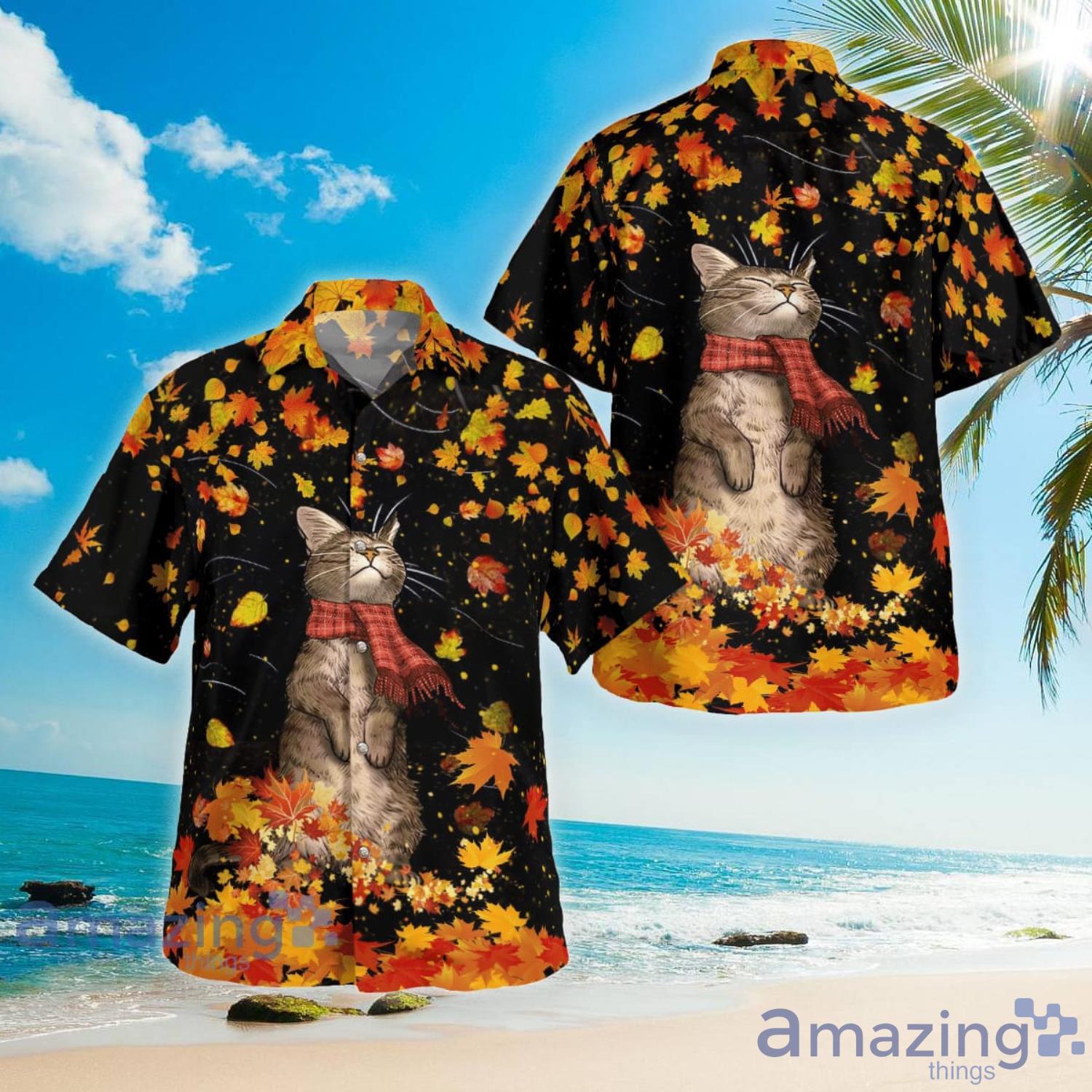 Autumn vibes Cat Hawaiian Shirt Aloha Summer Gift For Men And Women Product Photo 1