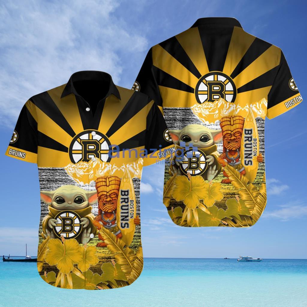 Baby Yoda Boston Bruins May The 4th Be With You Tropical Hawaiian Shirt - Baby Yoda Boston Bruins May The 4th Be With You Tropical Hawaiian Shirt