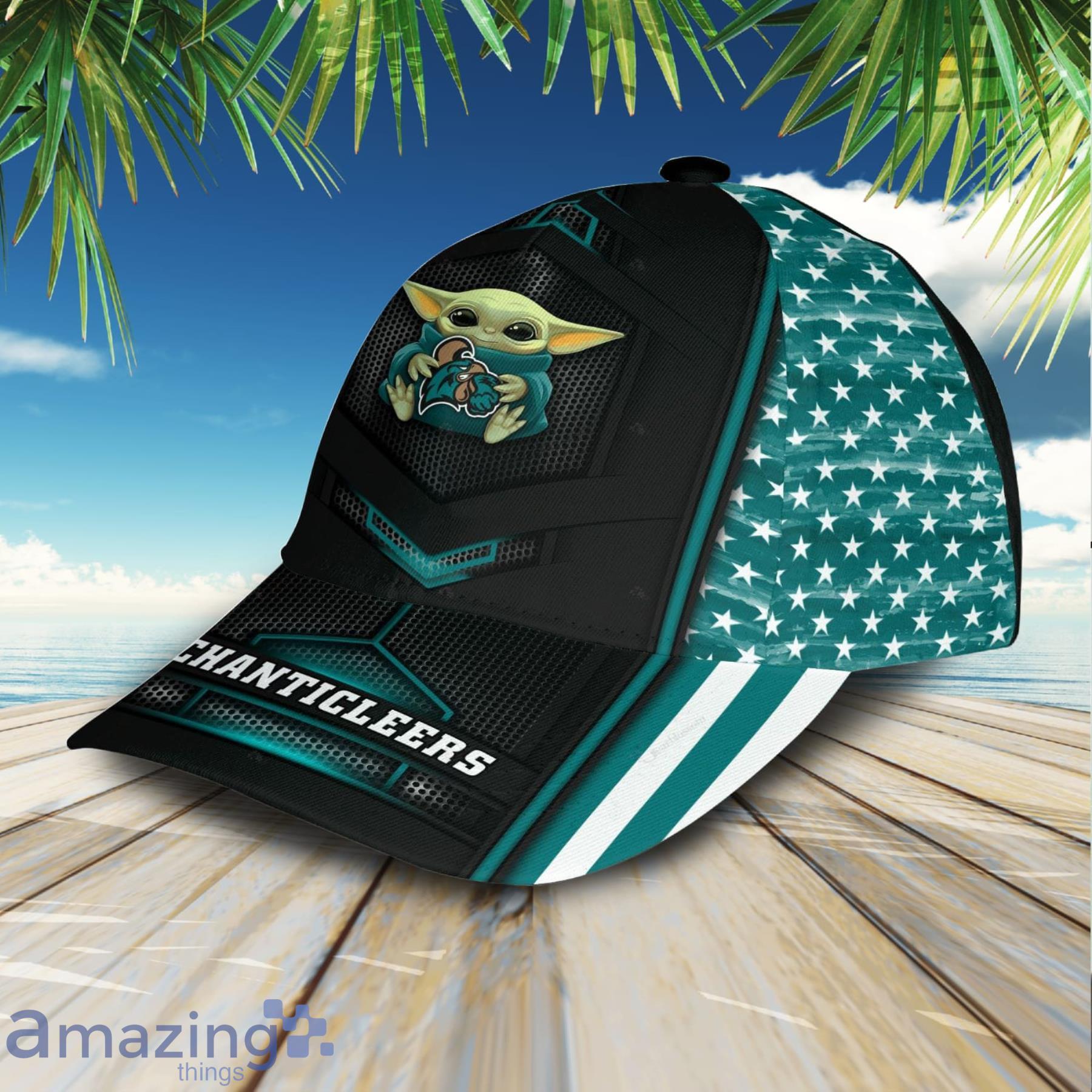 Baby Yoda Hug Coastal Carolina Chanticleers Printed 3D Cap Gift For Fans image Baby Yoda Hug Coastal Carolina Chanticleers Printed 3D Cap Gift For Fans Product Photo 3