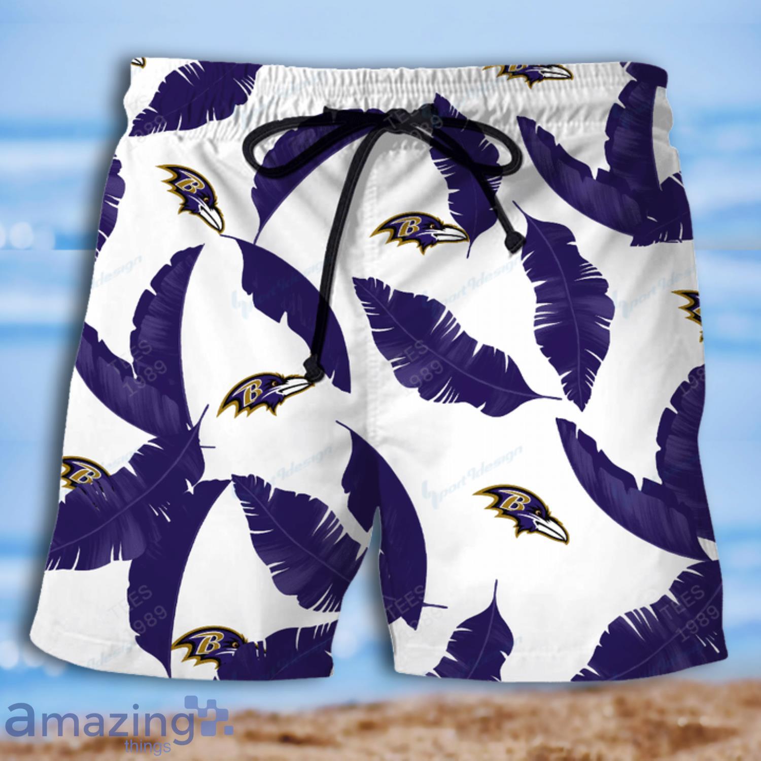 Baltimore Ravens Banana Leave Tropical Pattern Hawaiian Shirt And Short Product Photo 1
