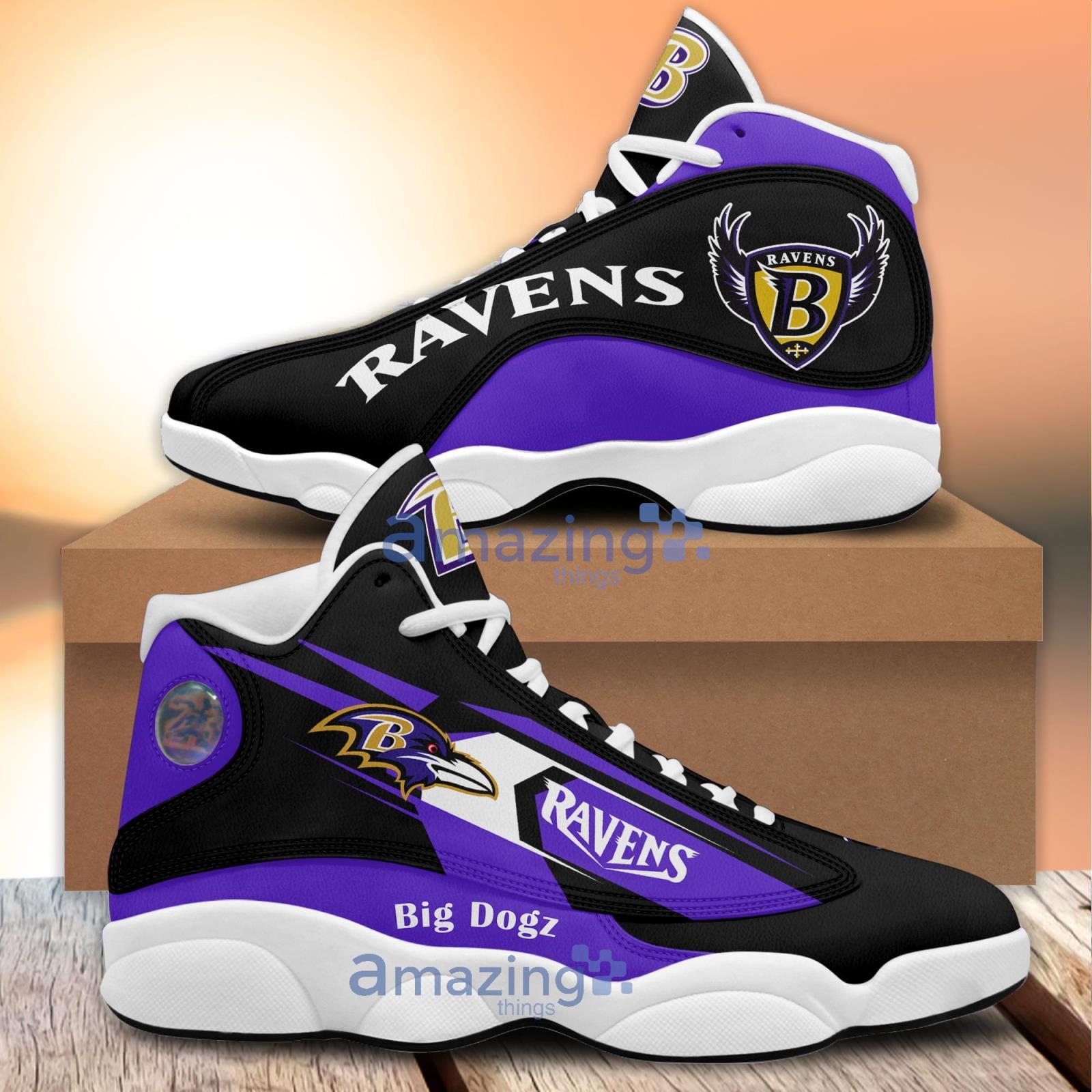 Shoes Baltimore Ravens Jordan 13 Custom Name Shoes
