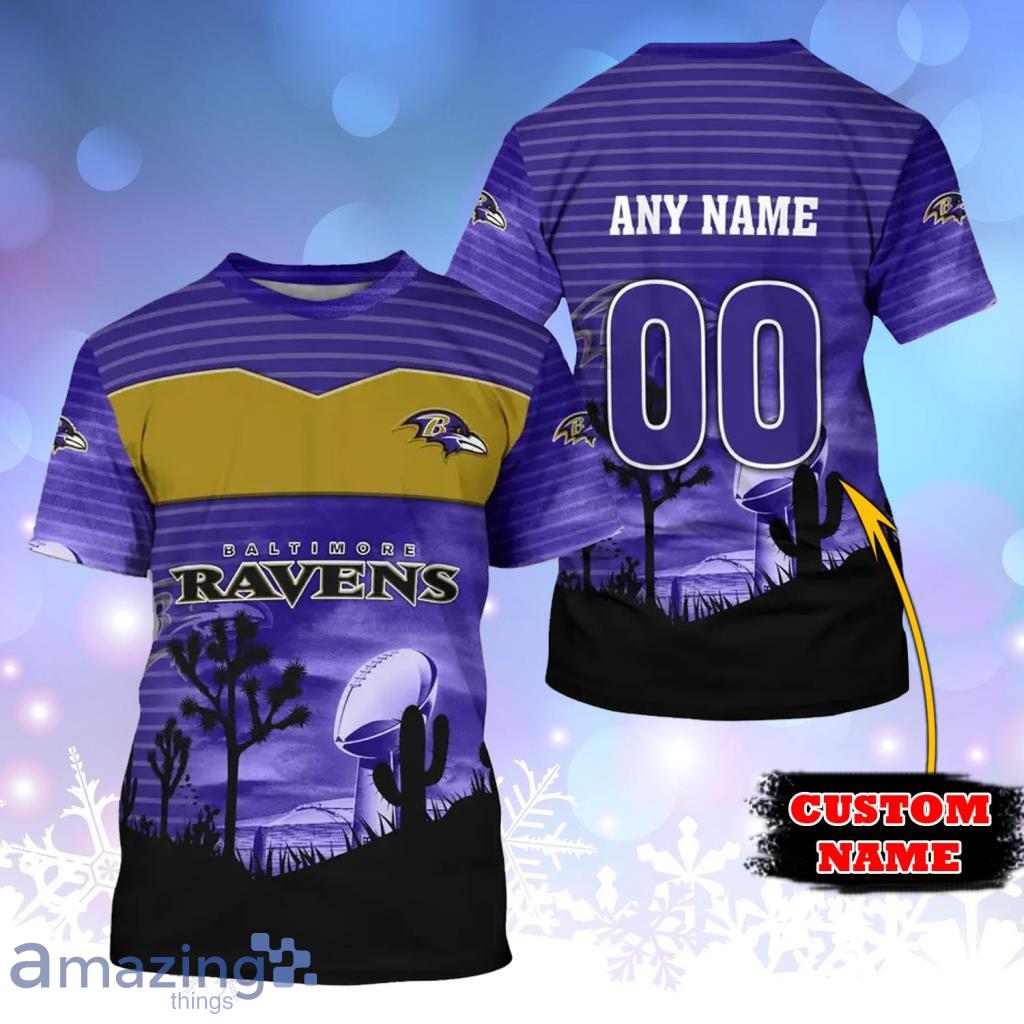 NFL Baltimore Ravens All Over Print 3D T Shirt Fishing With Flag Of The  United States