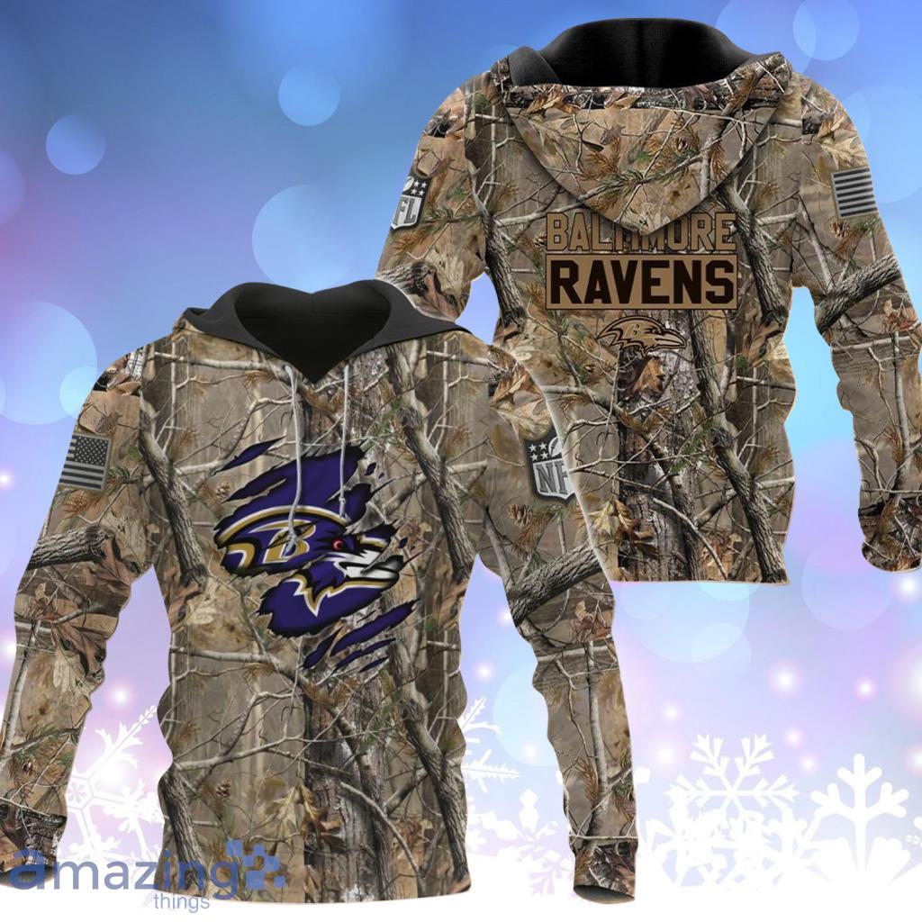 BEST NFL Baltimore Ravens Special Camo Realtree Hunting 3D Hoodie