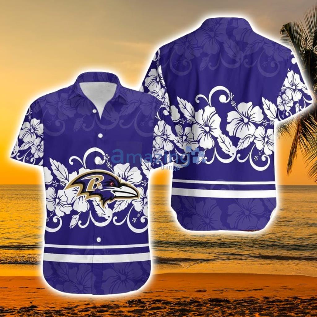 Baltimore Ravens Tropical Flower Designer Hawaii Shirt - Baltimore Ravens Tropical Flower Designer Hawaii Shirt
