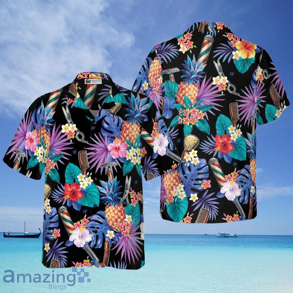 Barber Tools & The Tropical Leaves Hawaiian Shirt - Barber Tools & The Tropical Leaves Hawaiian Shirt