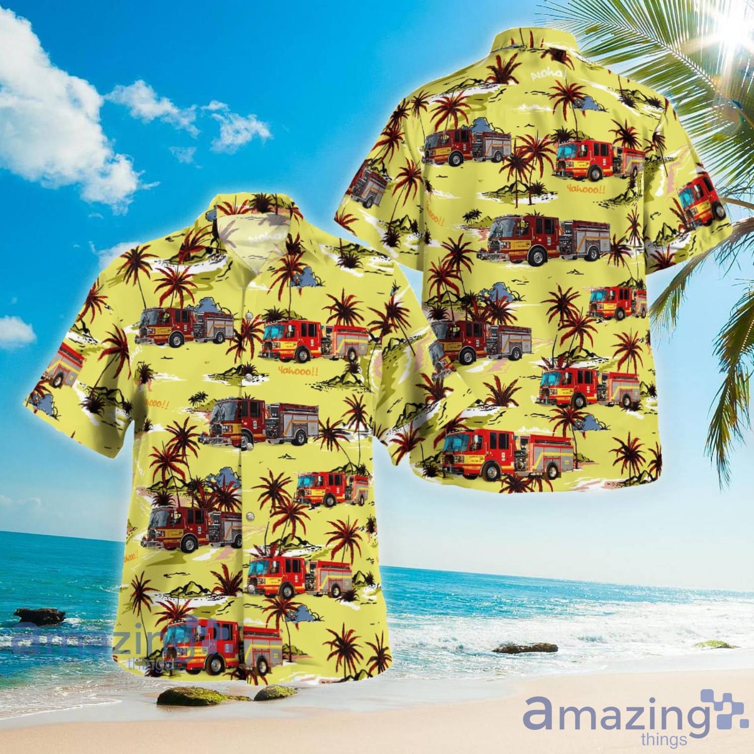 Firefighter Floral Vintage Hawaiian Shirt, Summer Hawaiian Shirts For Men, Women  Aloha Beach Shirt