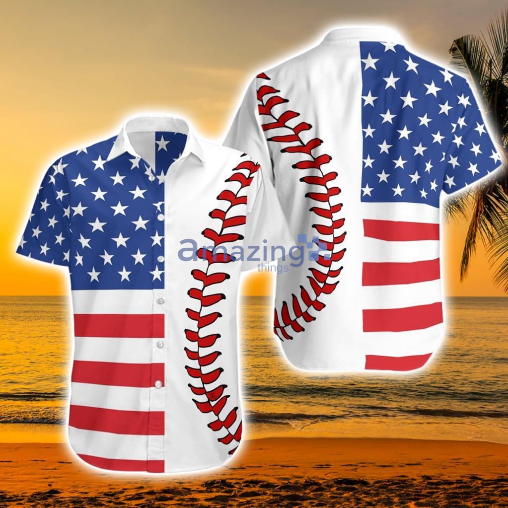 Boston Red Sox MLB Hawaiian Shirt, American Flag Independence Day