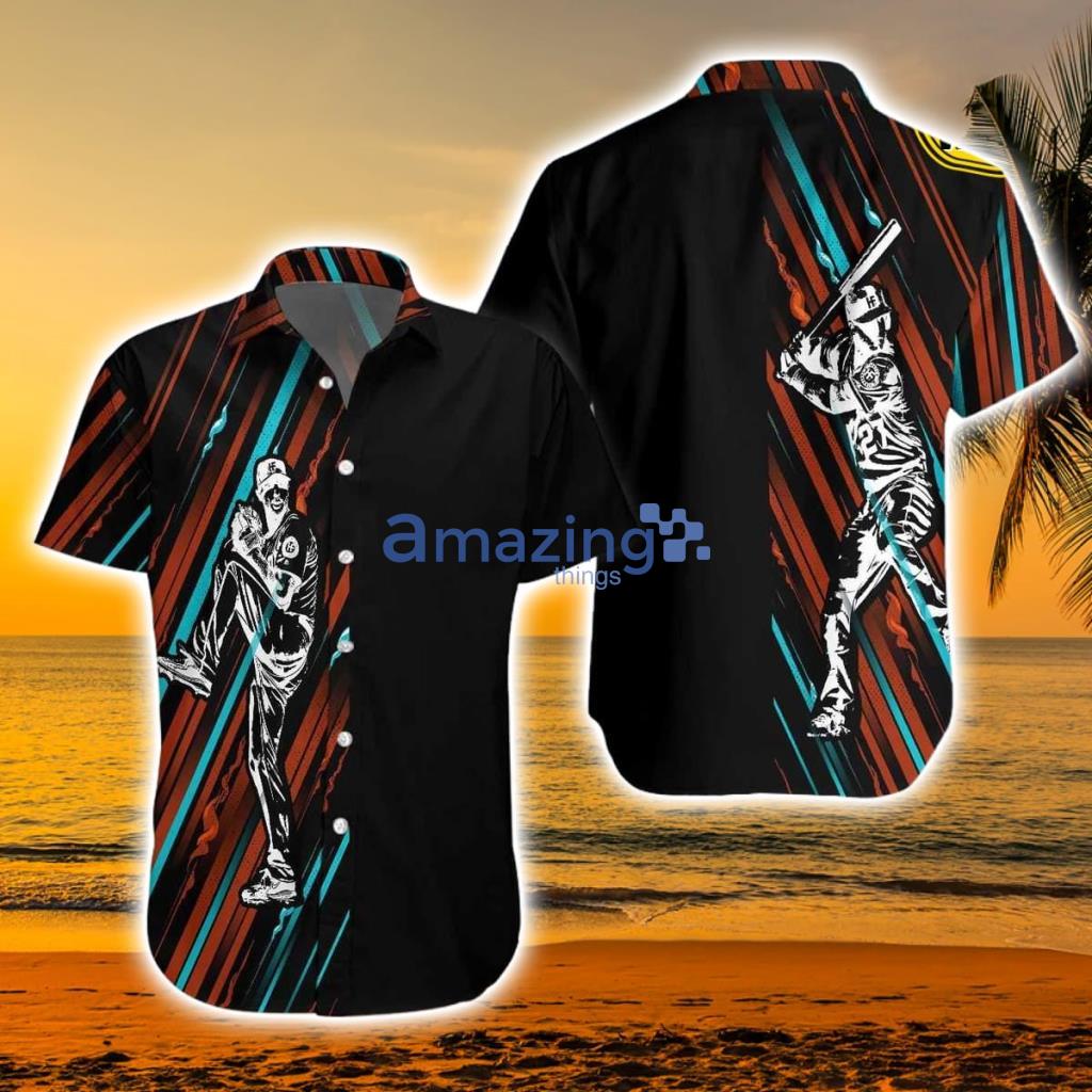 Baseball Black And Color Hawaiian Shirt - Baseball Black And Color Hawaiian Shirt