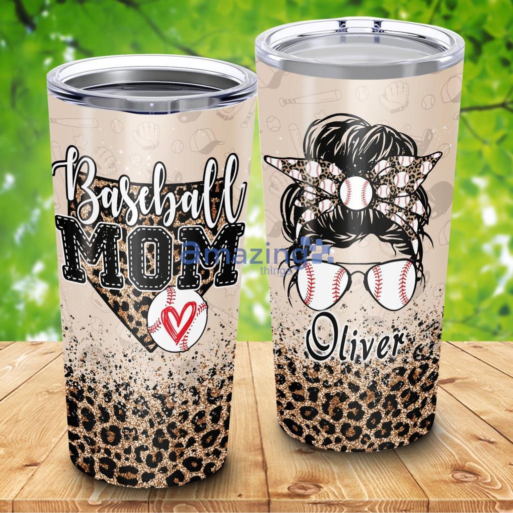 Baseball Mom Leopard Pattern Custom Name - Baseball Mom Leopard Pattern Custom Name 20Oz Tumbler_3013