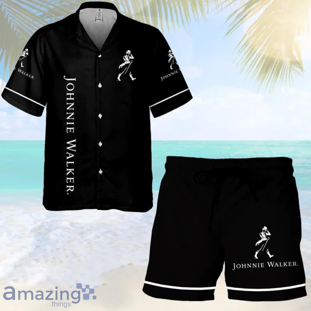 Basic Printed Johnnie Walker Short Sleeve Hawaiian Shirt And Short Product Photo 1