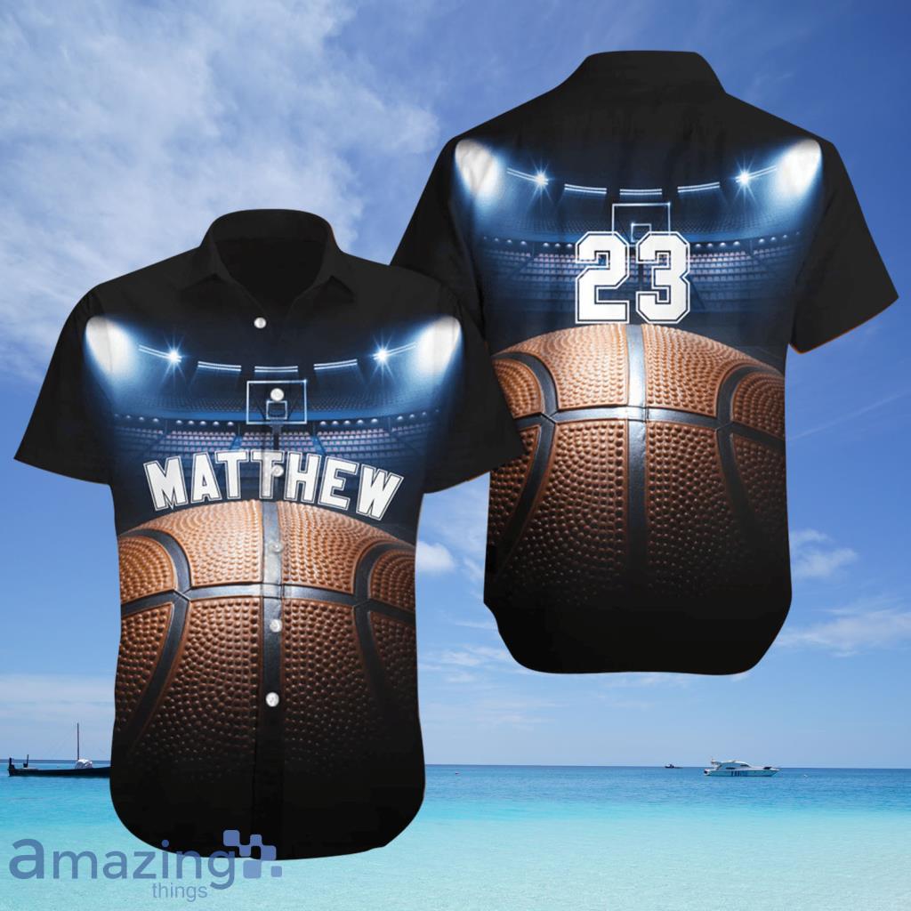 Basketball Court With Cusom Name And Number Tropical Hawaiian Shirt - Basketball Court With Cusom Name And Number Tropical Hawaiian Shirt