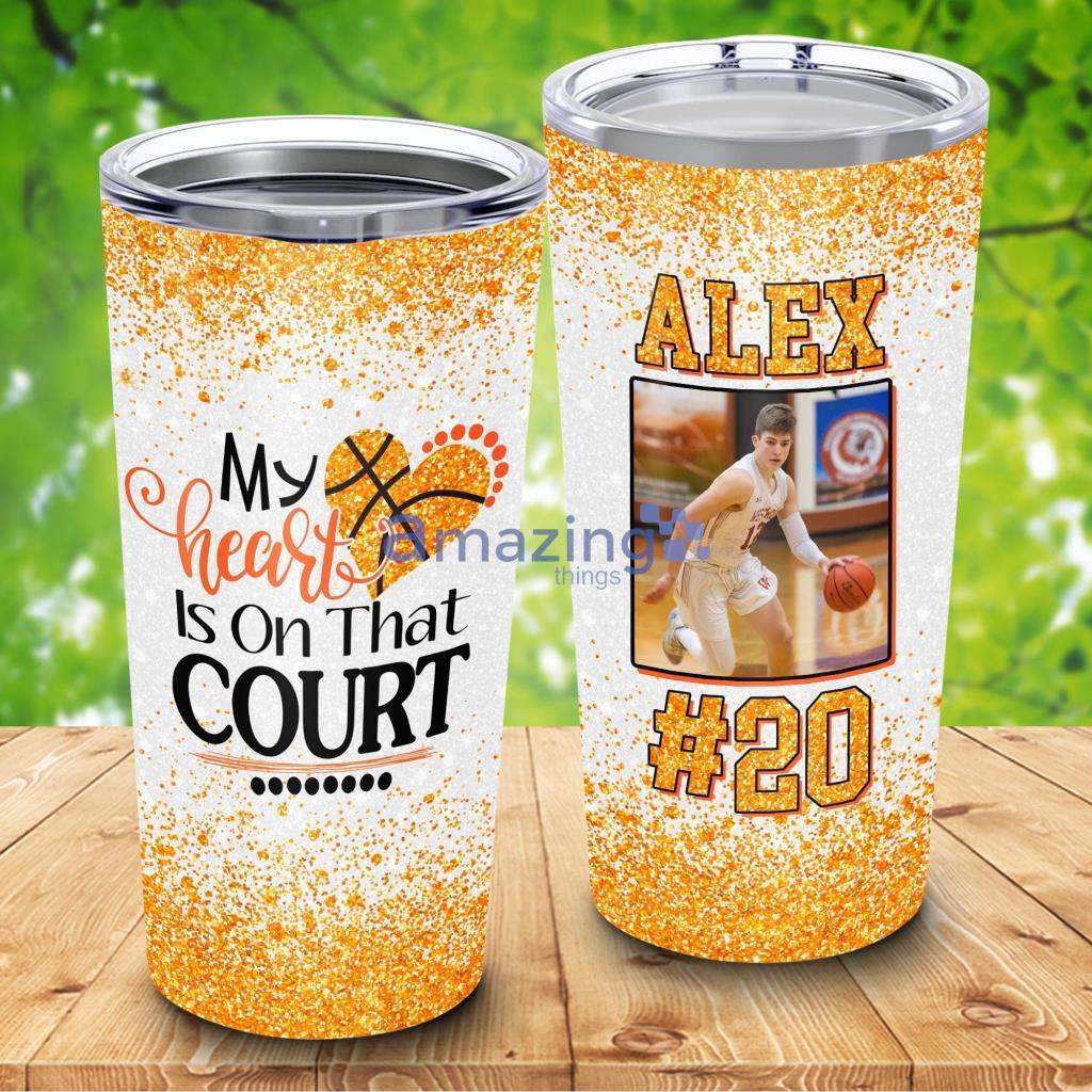 Basketball Mom My Heart Is On That Court Custom Image - Basketball Mom My Heart Is On That Court Custom Image 20Oz Tumbler_3156