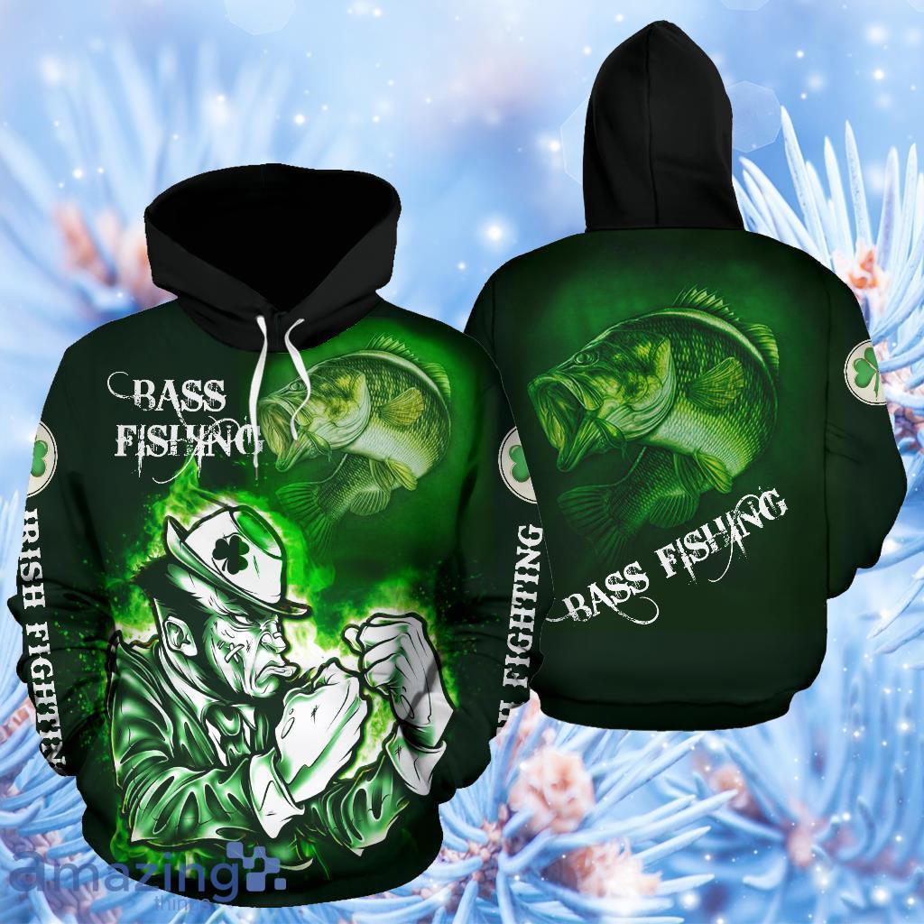 Bass Fishing Irish St. Patrick's Day Hoodie 3D All Over Print - Bass Fishing Irish St. Patrick's Day Hoodie Over Print  For Men & Women  HT5694