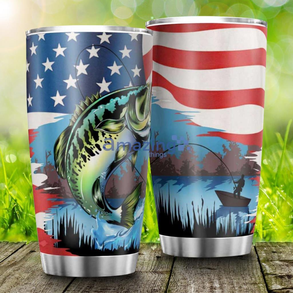 Bass Fishing USA Flag One Piece Tumbler - Bass Fishing USA Flag One Piece Tumbler