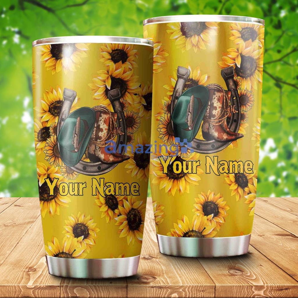 Beautiful Cow Girl Sunflower Stainless Steel Tumbler - BeautifulCowGirlSunflowerStainlessSteelTumbler