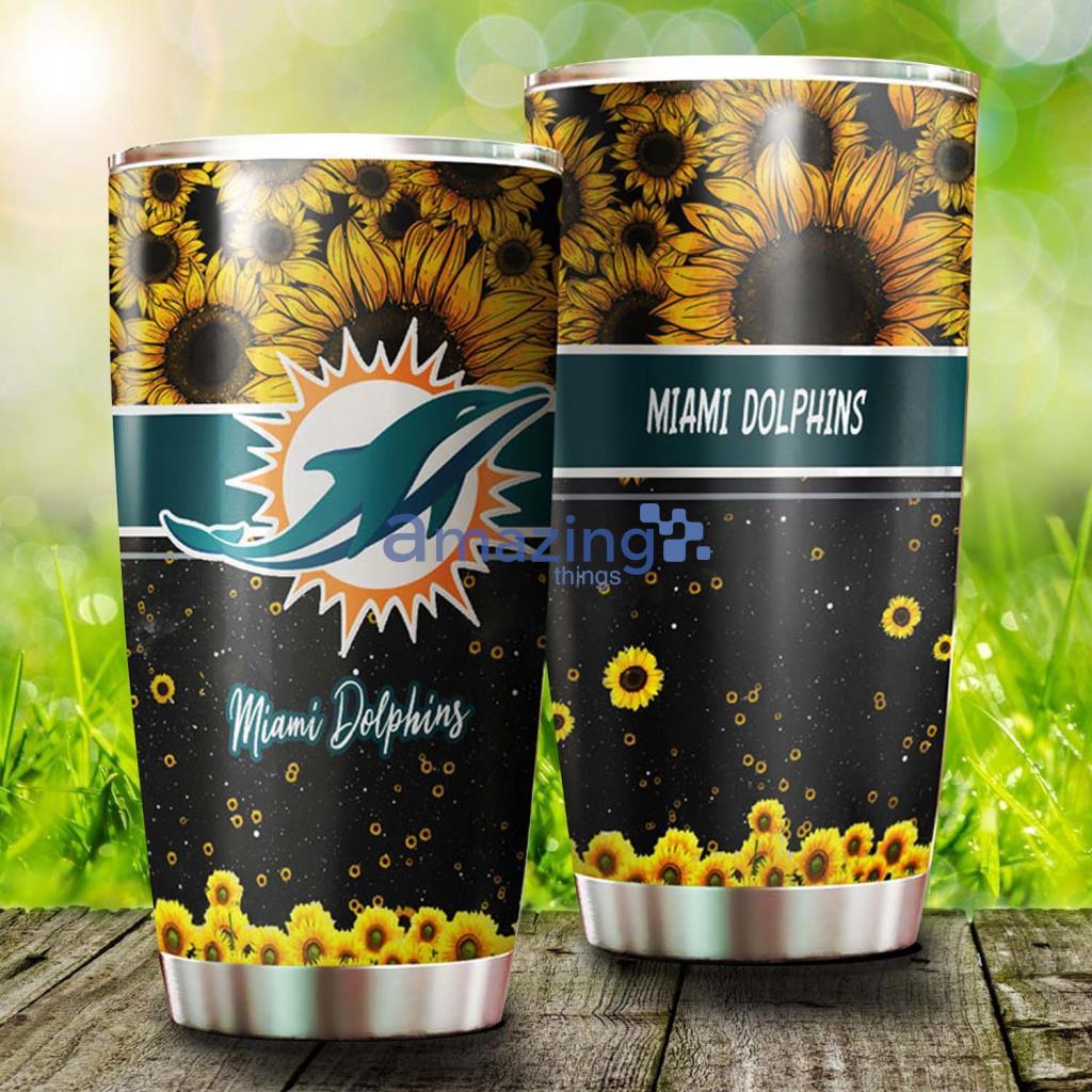 Beautiful Sunflower Miami Dolphins NFL Tumbler - Beautiful Sunflower Miami Dolphins NFL Tumbler