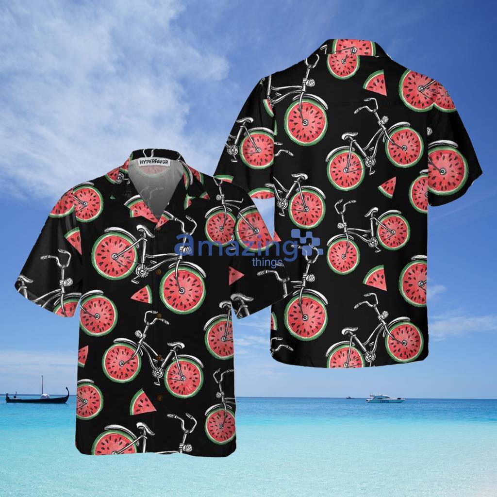 Bicycles With Watermelon Wheels Hawaiian Shirt - Bicycles With Watermelon Wheels Hawaiian Shirt