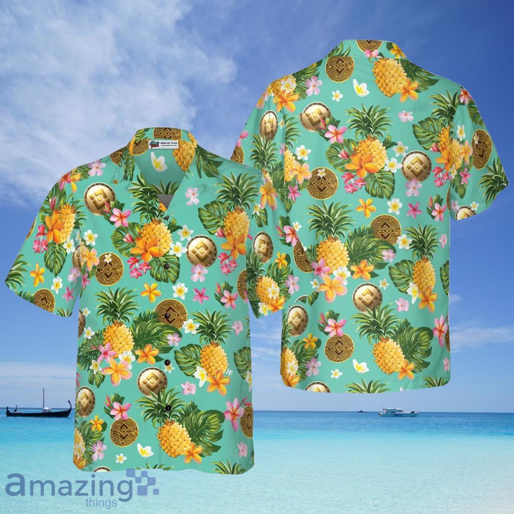 Binance Coin Yellow Tropical Flower Hawaiian Shirt - Binance Coin Yellow Tropical Flower Hawaiian Shirt