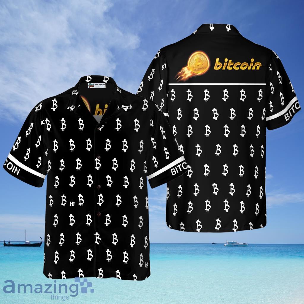 Black And White Bitcoin Hawaiian Shirt - Black And White Bitcoin Hawaiian Shirt
