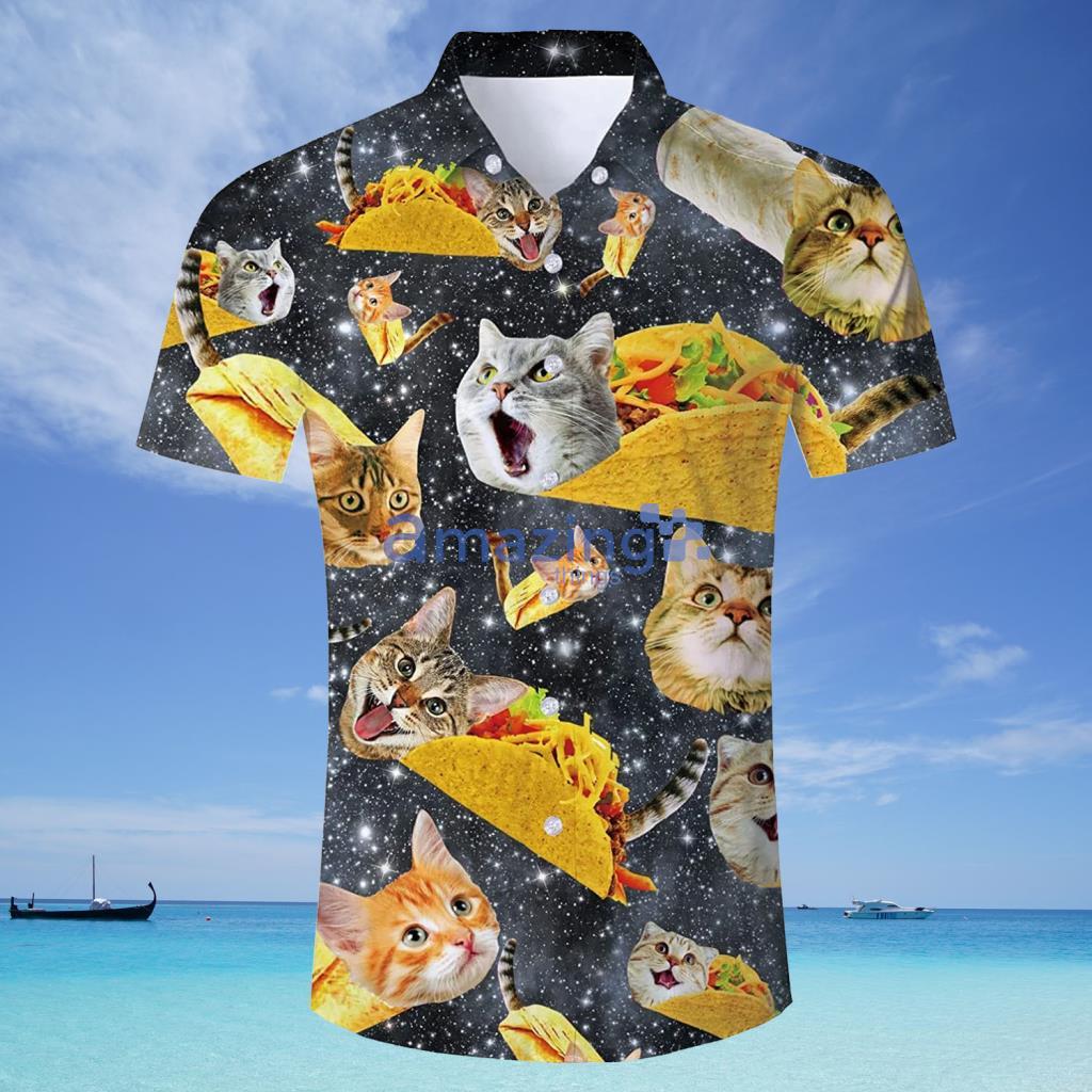 Black Galaxy Taco Cat Funny Hawaiian Shirt