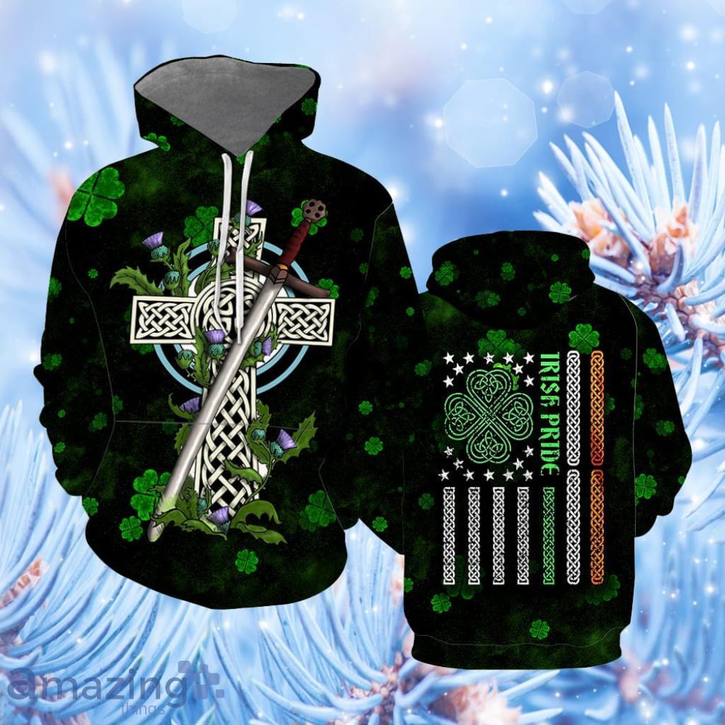 Black Irish St Patrick's Day Hoodie - Irish St Patrick's Day Hoodie Over Print  For Men & Women  HT5758