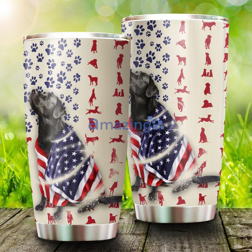 Black Labrador Dog Wrapped In Glory Stainless Steel Tumbler - Black Labrador Dog Wrapped In Glory Stainless Steel Tumbler
