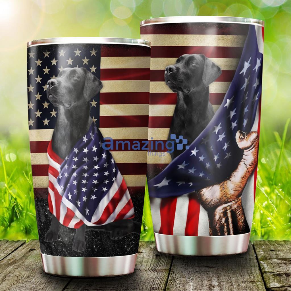Black Labrador Retriever American Patriot Stainless Steel Tumbler - Black Labrador Retriever American Patriot Stainless Steel Tumbler