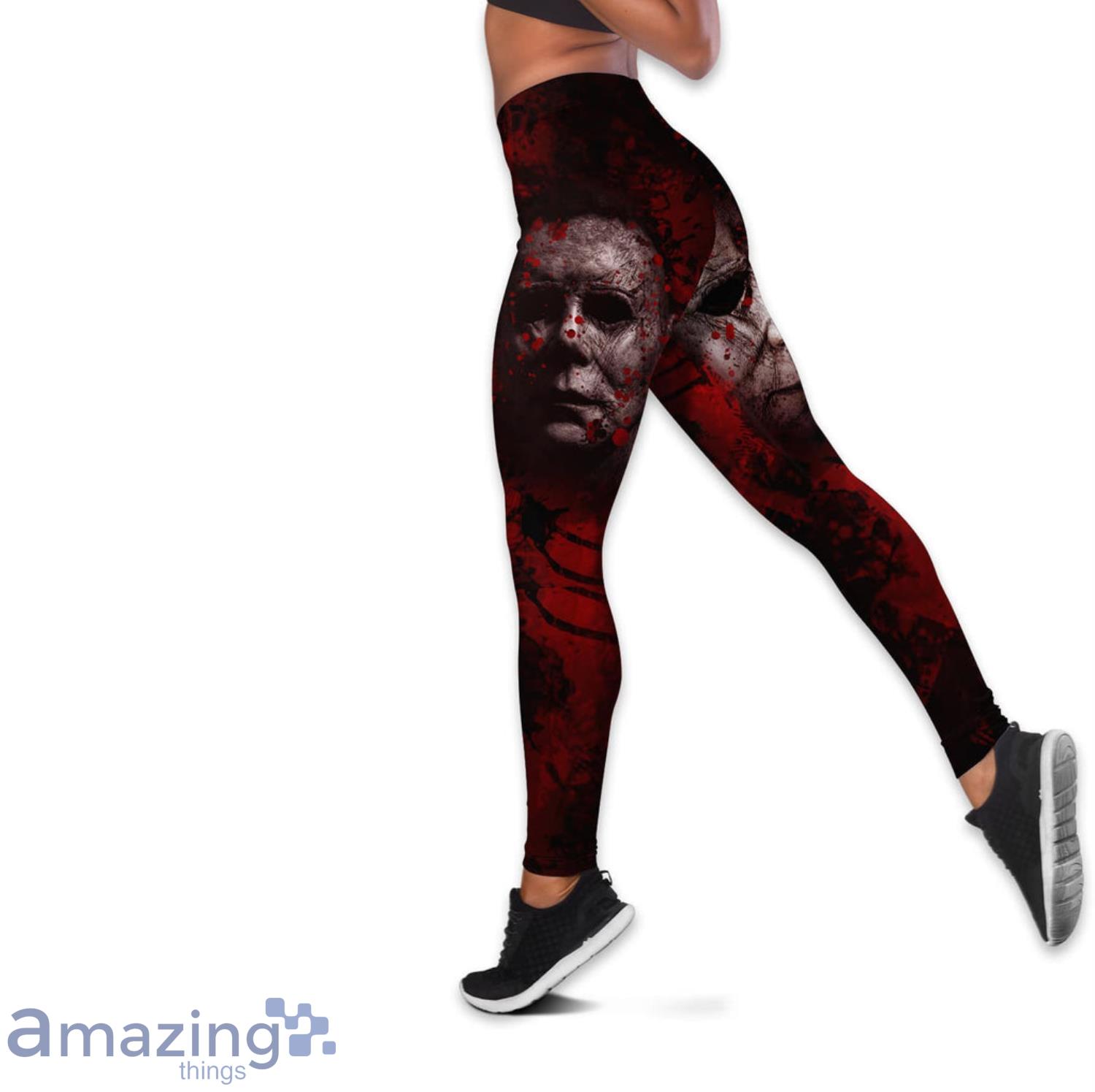 Blood Michael Myers Women 3D Combo Hollow Tank Top And Leggings image Blood Michael Myers Women 3D Combo Hollow Tank Top And Leggings Product Photo 3