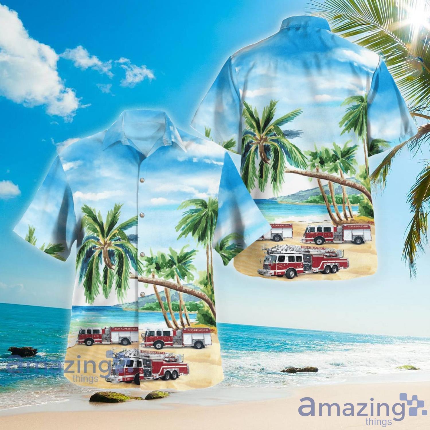 Boardman Ohio Boardman Township Fire Department Blue Hawaiian Shirt Aloha Summer Gift For Men And Women Product Photo 1