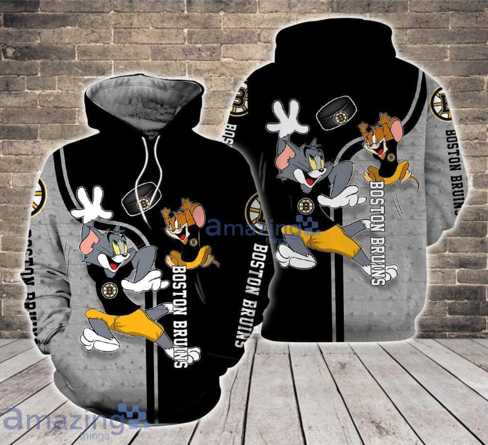 Boston Bruins Ft. Tom and Jerry 3D Printed Hoodie Product Photo 1