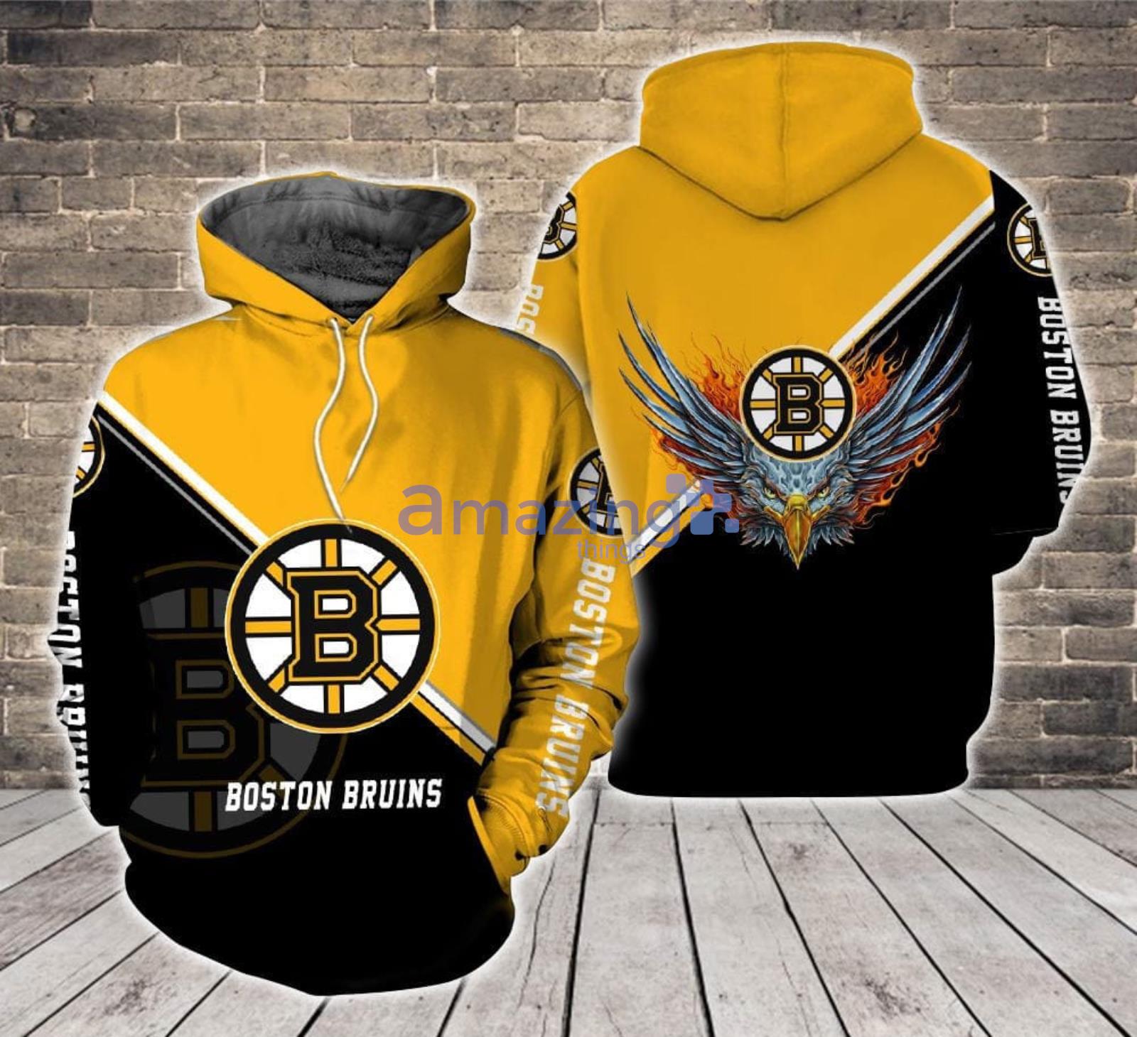 Boston Bruins Logo Fire Eagle All Over Print 3D Hoodie Product Photo 1