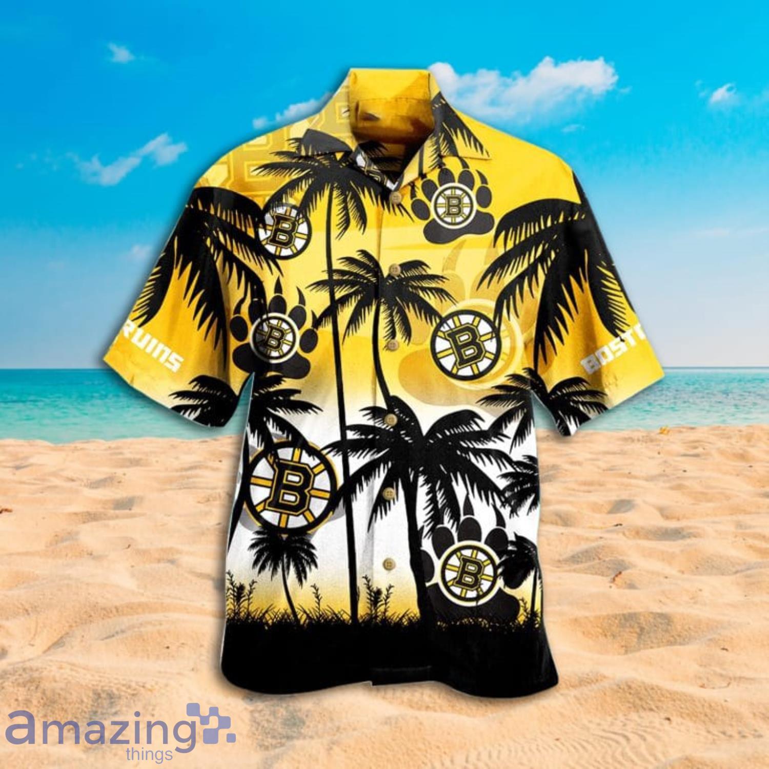 Boston Bruins Palm Tree Hawaiian Shhirt Gift For Fans Product Photo 1
