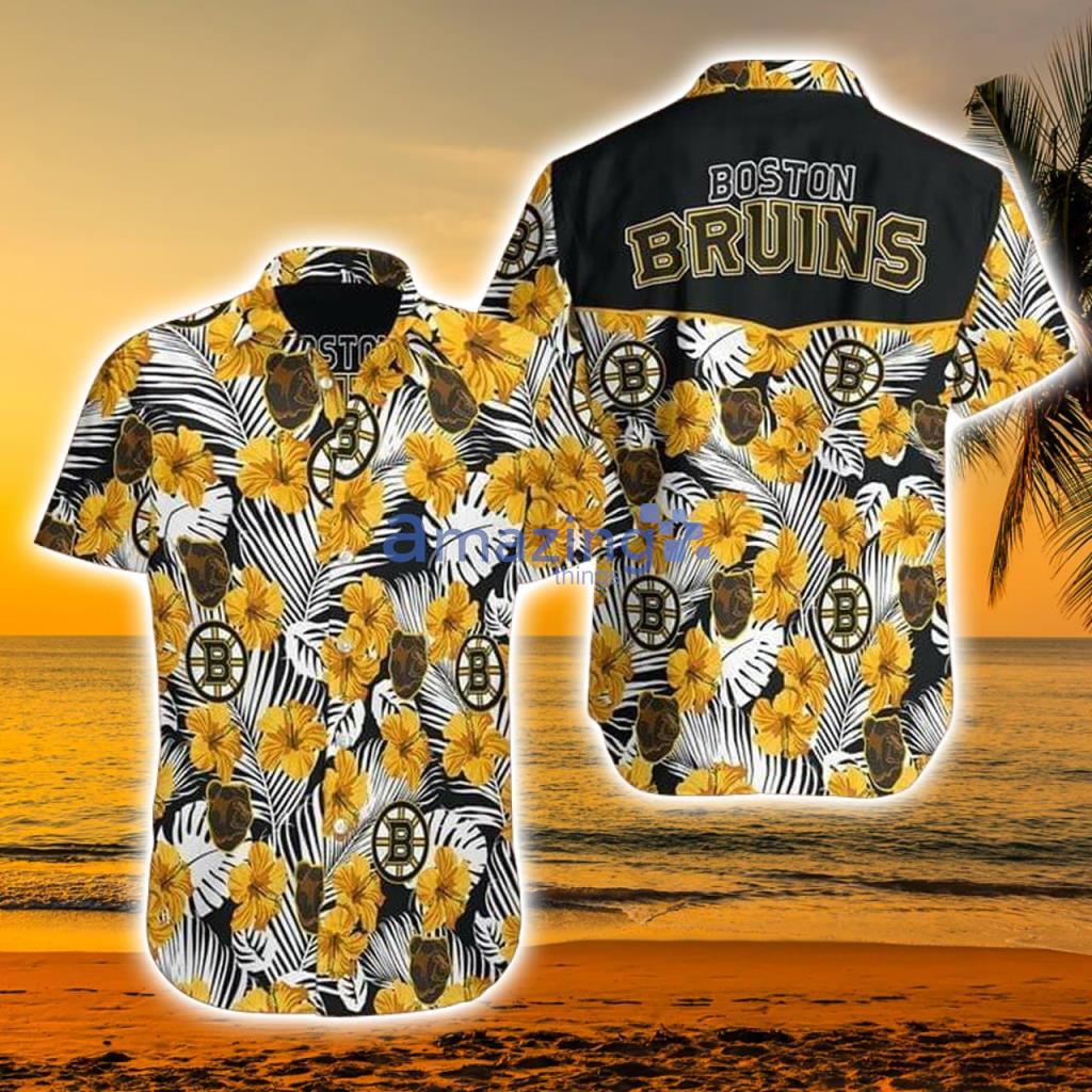 Boston Hockey Floral Hawaiian Shirt - Boston Hockey Floral Hawaiian 3D T Shirt Hoodie Sweater Hoodie7064_3942