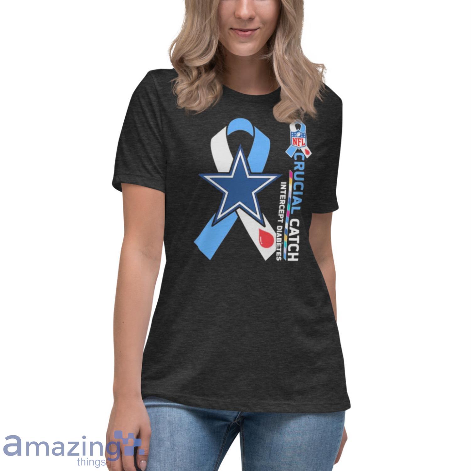 Breast Cancer Dallas Cowboys Crucial Catch Intercept Diabetes Shirt