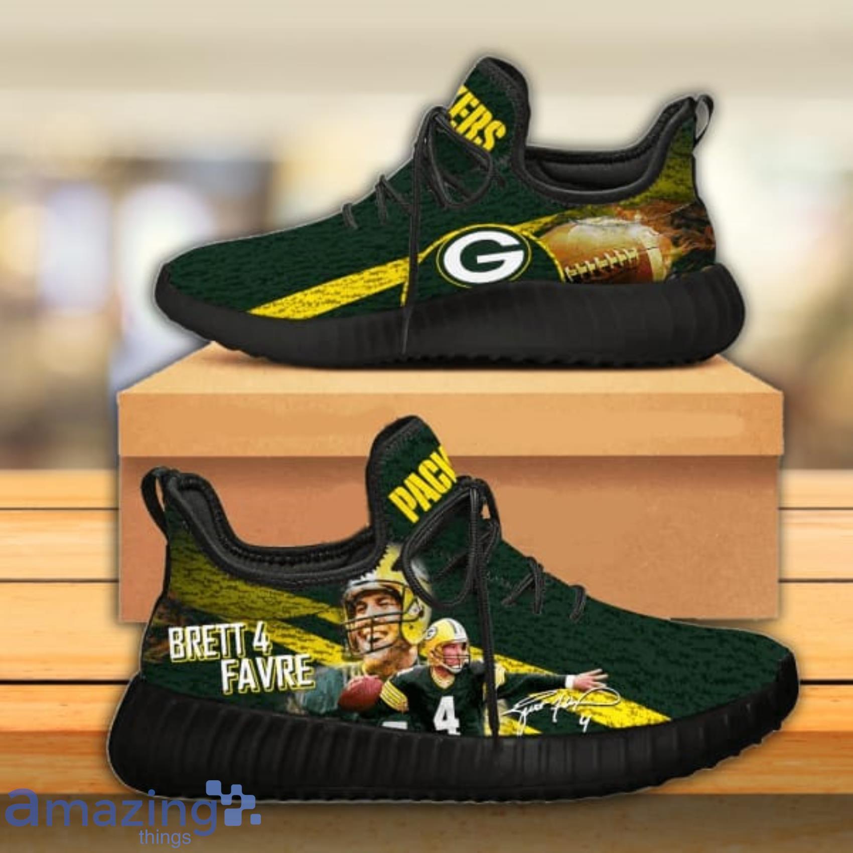 Brett Favre Green Bay Packers NFL Teams Football Reze Shoes For