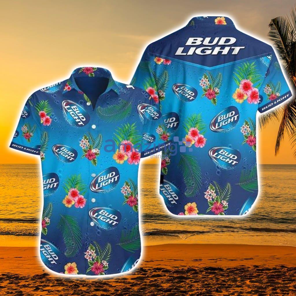 Bud Light Beer Ocean Tropical Floral Pattern Hawaiian Shirt - Bud Light Beer Ocean Tropical Floral Pattern Hawaiian Shirt - Home Decor, Personalized Gifts for Every Occasion